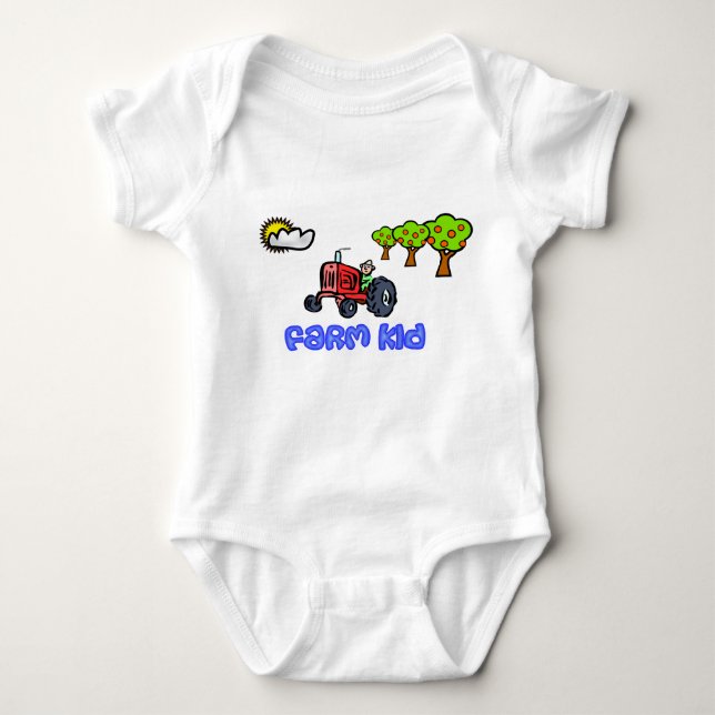 Body Para Bebé Camiseta del tractor Kid de granja (Anverso)
