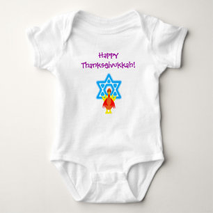 Body Para Bebé Camiseta divertida de los pavos de Thanksgivukkah