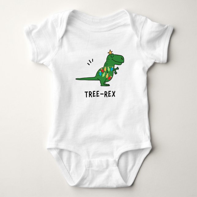 Body Para Bebé Camiseta divertida de Navidades de árbol-rex (Anverso)