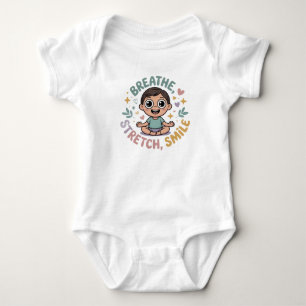 Body Para Bebé Camiseta divertida de yoga con sonrisa y estiramie