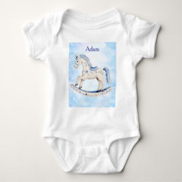 Body Para Bebé Camiseta editable azul Chinoserie