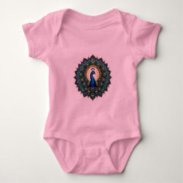 Body Para Bebé Camiseta elegante de mandala de pavo real para niñ