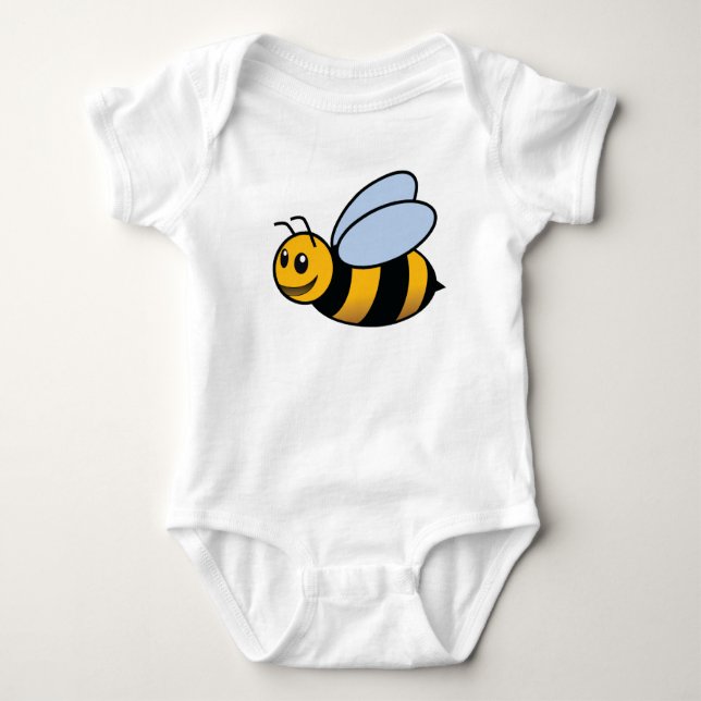Body Para Bebé Camiseta feliz del bebé de la abeja de la miel (Anverso)