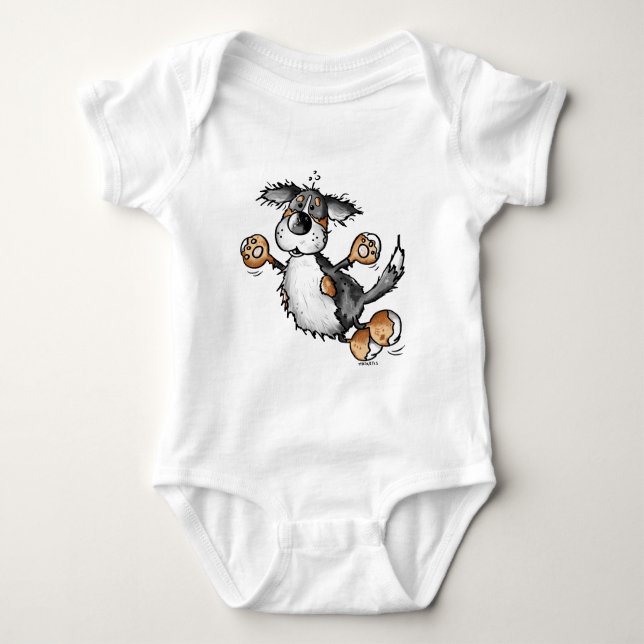 Body Para Bebé Camiseta feliz del dibujo animado del perro de (Anverso)