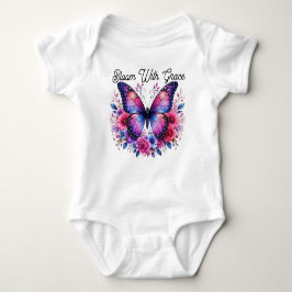 Body Para Bebé Camiseta Floral de Mariposa Bloom With Grace | Ros