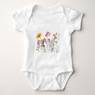 Body Para Bebé Camiseta Flores Silvestres, Camiseta Infantil Botá