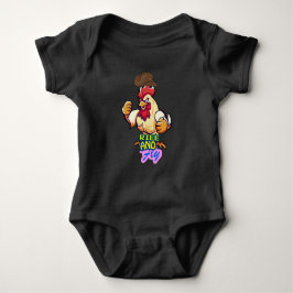 Body Para Bebé Camiseta "Gallo Divertido Levántate y Vuela”
