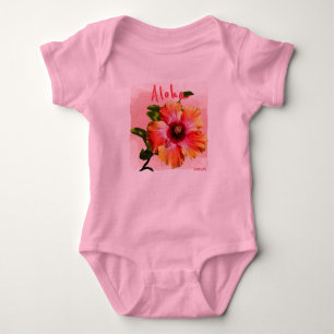 Body Para Bebé Camiseta HAMbyWG - Baby' Pink Hawaiin Hibiscus