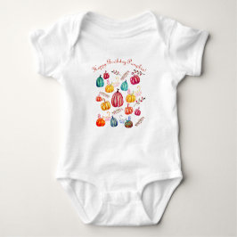 Body Para Bebé Camiseta Happy Birthday Colorful Art Pumpkins