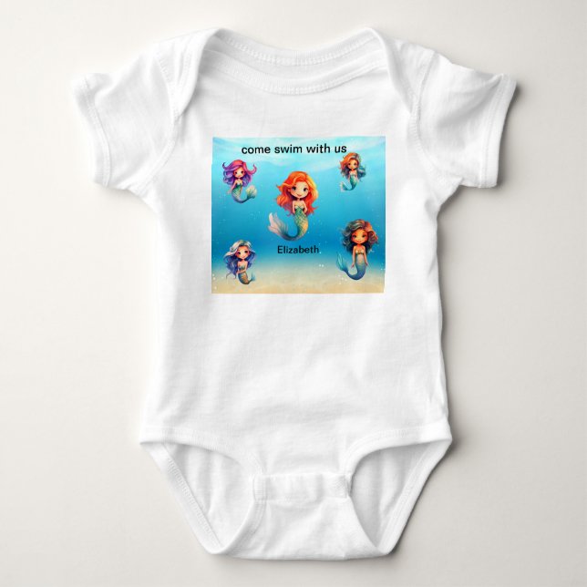 Body Para Bebé Camiseta Hermosa Sirena (Anverso)