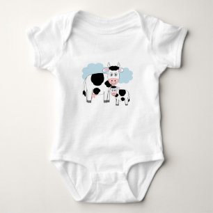 Body Para Bebé Camiseta ilustrada linda "vaca de la madre y su