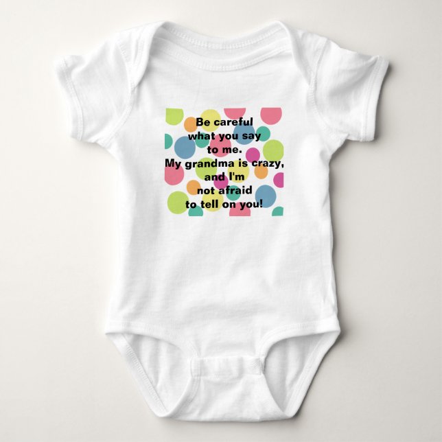 Body Para Bebé Camiseta Infantil Abuela Loca (Anverso)