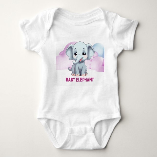 Body Para Bebé Camiseta infantil Adorable para bebés Elephant (Anverso)