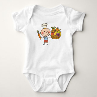 Body Para Bebé Camiseta infantil Chef Boy Dibujo Animado Frutas