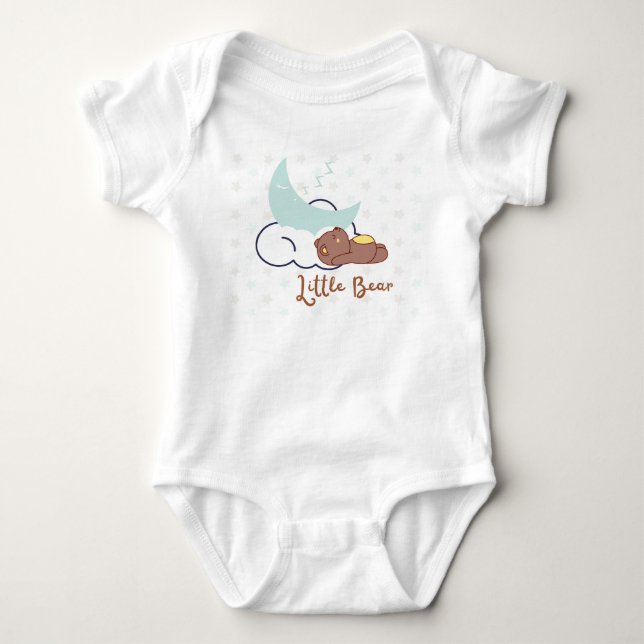 Body Para Bebé Camiseta infantil Oso Durmiente en la Nube (Anverso)