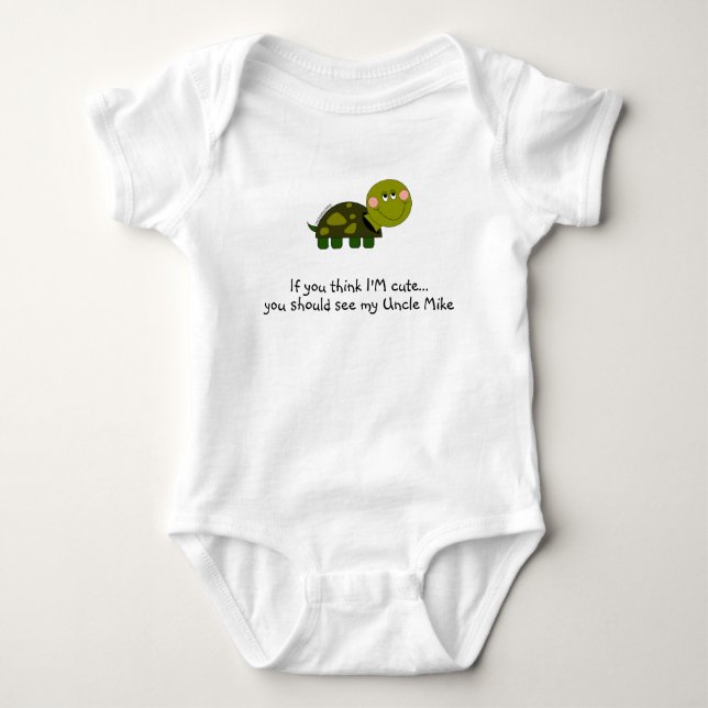 Body Para Bebé Camiseta infantil personalizada de la tortuga (Anverso)