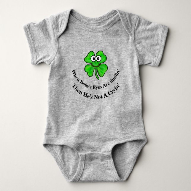 Body Para Bebé Camiseta infantil Smilin' Shamrock Irish (Anverso)