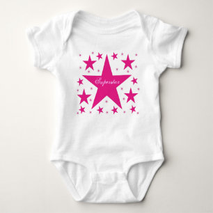 Body Para Bebé Camiseta infantil superestrella, rosa
