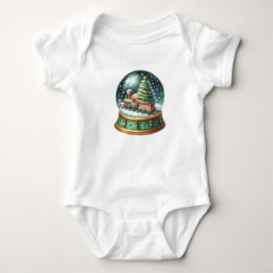 Body Para Bebé Camiseta infantil tren de Navidad