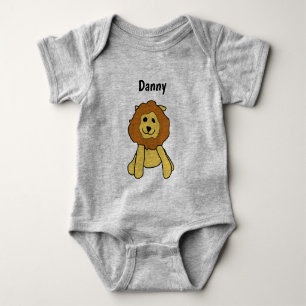 Body Para Bebé Camiseta - León de dibujos animados con nombre