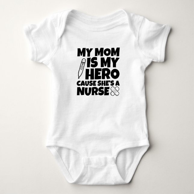 Body Para Bebé Camiseta "mi mamá es mi héroe porque es una enfere (Anverso)