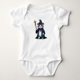 Body Para Bebé Camiseta Mini gato mago con varita mágica