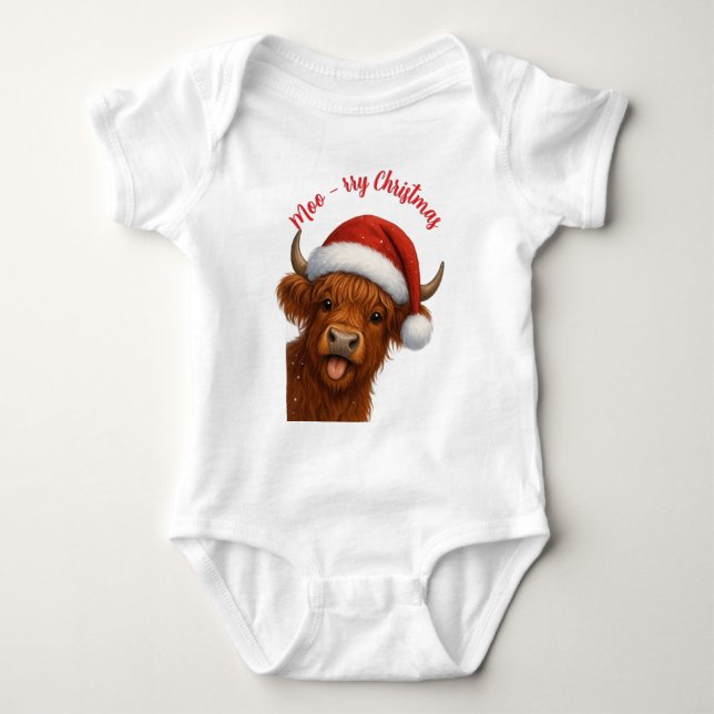 Body Para Bebé Camiseta Moo-rry Christmas (Anverso)