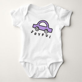 Body Para Bebé Camiseta Morada De Carro Alegre Dibujada A Mano