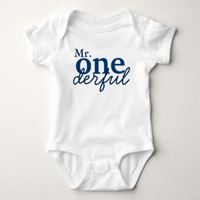 Body Para Bebé Camiseta Mr Onederful Baby (Anverso)