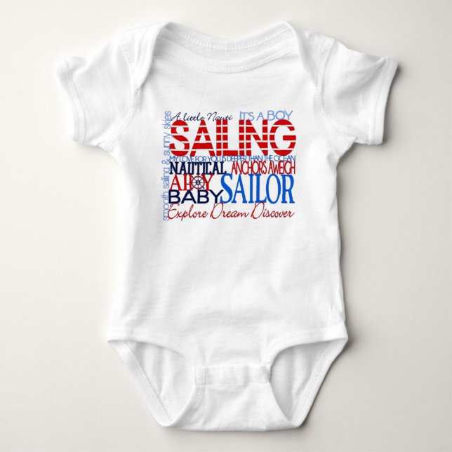 Body Para Bebé Camiseta Nautical Baby Boy (Anverso)