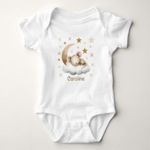 Body Para Bebé Camiseta Nombre de Ratón Dulce Dormido