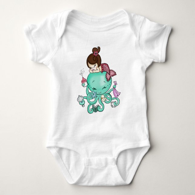 Body Para Bebé Camiseta Octopus Babysitter (Anverso)