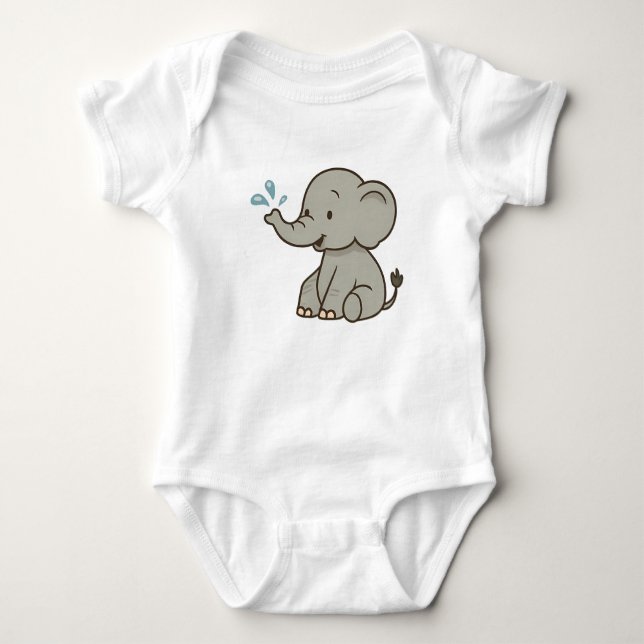 Body Para Bebé Camiseta para bebés de elefante con burbujas (Anverso)