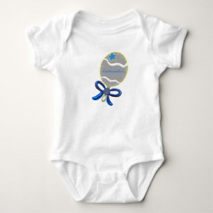 Body Para Bebé Camiseta para el bebé bow azul - Nombre del PERSON