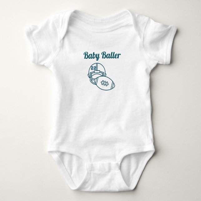 Body Para Bebé Camiseta para niños Baller (Anverso)
