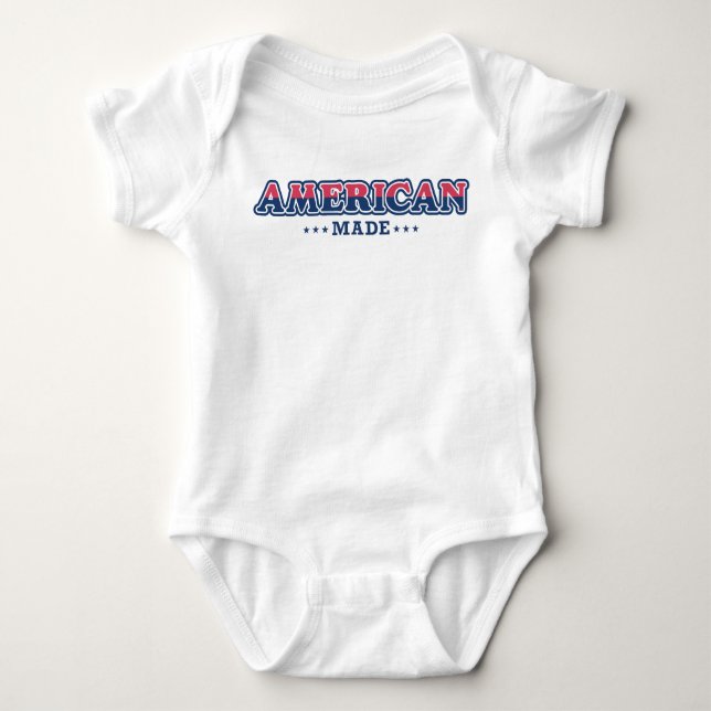 Body Para Bebé Camiseta Patriótica, Hecho por Estados Unidos, Org (Anverso)