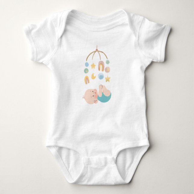 Body Para Bebé Camiseta pequeña con estrellas (Anverso)