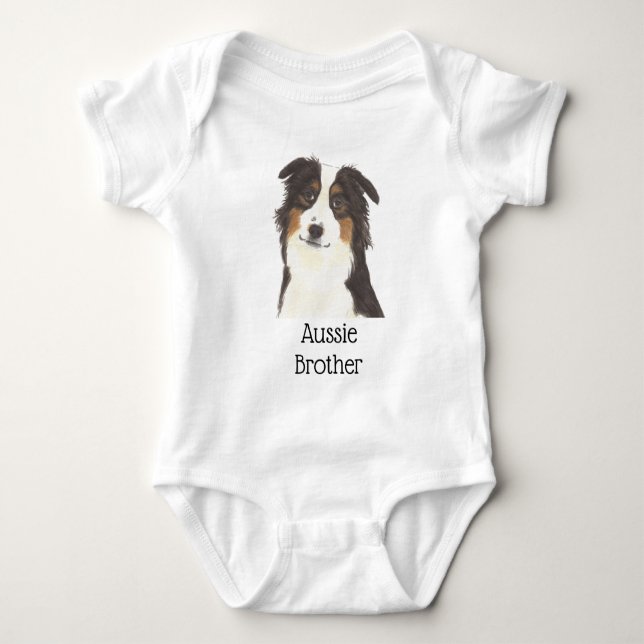 Body Para Bebé Camiseta personalizable de Pastor Australiano Aust (Anverso)