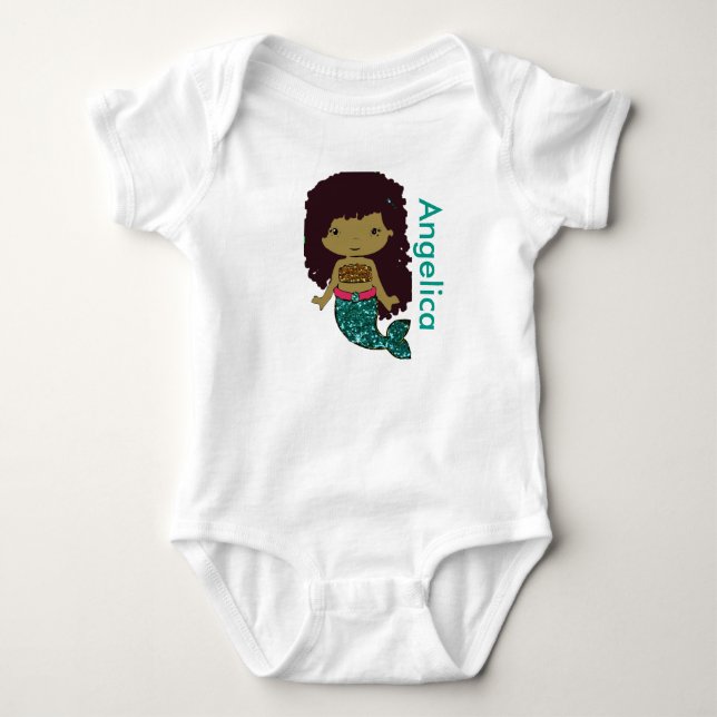 Body Para Bebé Camiseta personalizada de bebé de sirena de una pi (Anverso)