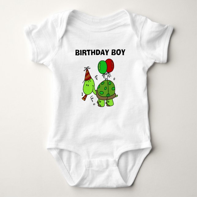 Body Para Bebé Camiseta personalizada de tortuga de cumpleaños (Anverso)
