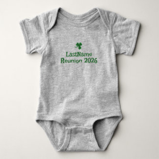 Body Para Bebé Camiseta personalizada de trébol de clan irlandés