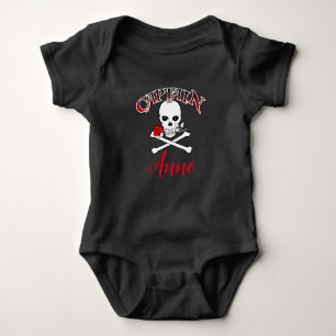 Body Para Bebé Camiseta personalizada Jolly Roger (Rosa)