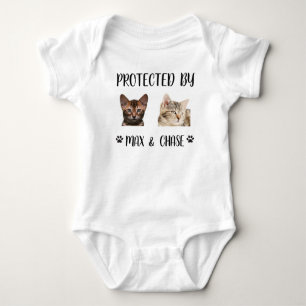 Body Para Bebé Camiseta Personalizada Protegida Por gato, Protegi