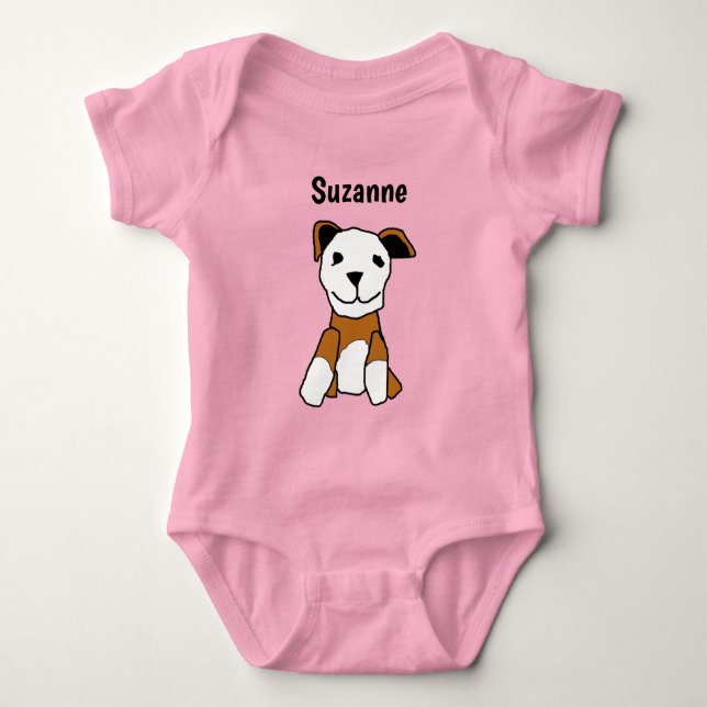 Body Para Bebé Camiseta - Personalizado de perro con nombre (Anverso)