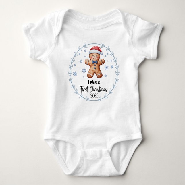 Body Para Bebé Camiseta - Primera Navidad de Bebé Personalizada 2 (Anverso)