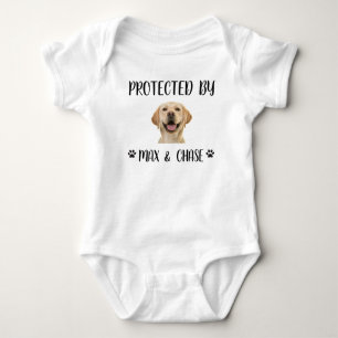 Body Para Bebé Camiseta Protegido Por perro, Protegido Por Mascot
