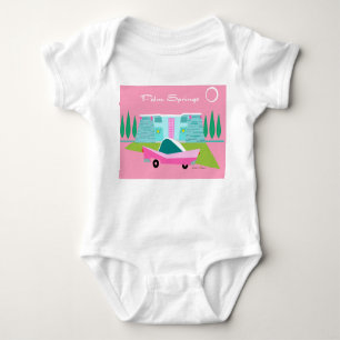 Body Para Bebé Camiseta Retro Pink Palm Springs