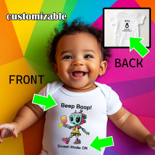 Body Para Bebé Camiseta Robo-Pickle Smash