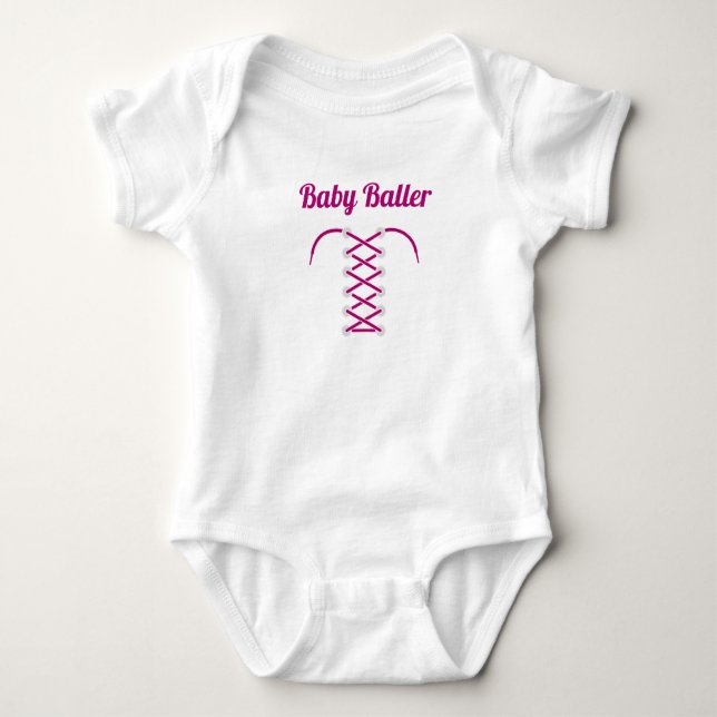 Body Para Bebé Camiseta rosa Baller (Anverso)