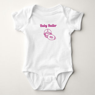 Body Para Bebé Camiseta rosa Baller